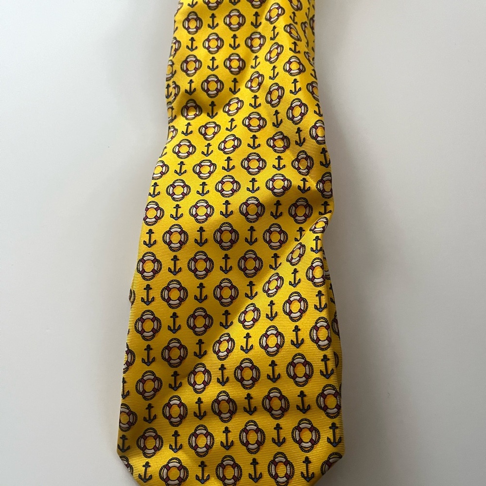 Anchor and life preserver yellow tie by polo Ralph Lauren